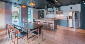  ??  ?? PITCHING IN: The shared Kitchen area at the Alto apartment is both spacious and stylish