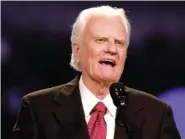  ?? FILE/LM OTERO/THE ASSOCIATED PRESS ?? The Rev. Billy Graham speaks during the Mission Metroplex at Texas Stadium in Irving, Texas, in 2002.