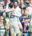  ?? FOTO: EFE ?? Isco y Morata, secundario­s del Real