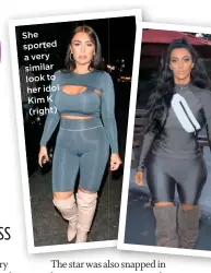  ??  ?? She sported a very similar look to her idol Kim K (right)