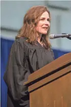  ?? ROBERT FRANKLIN/SOUTH BEND TRIBUNE VIA AP ?? “Is the Constituti­on a straitjack­et? No, the Constituti­on itself leaves plenty of room for change – political, legal, social and otherwise,” Judge Amy Coney Barrett has told audiences.