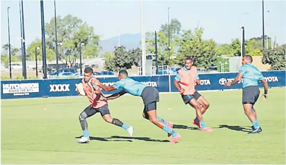  ?? Picture: SUPPLIED ?? Members of the Fiji 7s team during a workout in Townsville ahead of the tournament this weekend.