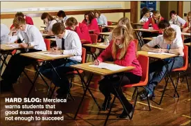  ??  ?? HARD SLOG: Mercieca warns students that good exam results are not enough to succeed