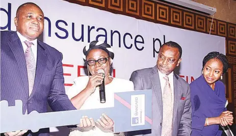  ??  ?? Incoming Chief Executive Officer, AXA Mansard Insurance Plc, Kunle Ahmed (left); outgoing Chief Executive Officer, Yetunde Ilori; Chairman, Olusola Adeeyo and Company Secretary, Omowunmi Adewusi at the 25th Annual General Meeting of Mansard Insurance...