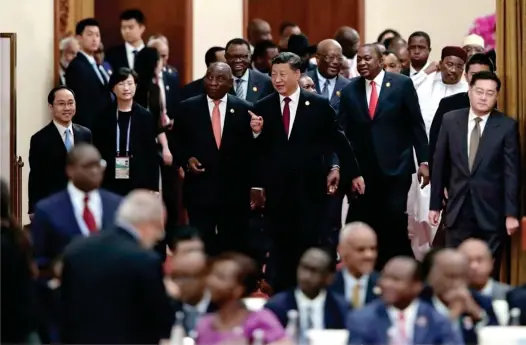  ??  ?? Chinese President Xi Jinping with some African leaders
