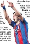  ?? Picture / AP ?? Luis Suarez scored one and helped in three more goals for Barca.