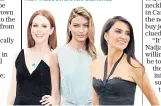  ??  ?? Going green: From left Julianne Moore in Saint Laurent and Chopard; Model Martha Hunt wears Lark and Berry lab-grown diamonds; and Penelope Cruz in man-made Swarovski diamonds