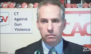 ?? CT Against Gun Violence ?? Jeremy Stein, executive director of CT Against Gun Violence, during the organizati­on’s virtual gun violence vigil Monday morning.