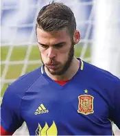  ??  ?? Pressure: de Gea remains with Spain squad