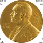  ??  ?? La médaille du prix Nobel, à l’effigie d’Alfred Nobel.