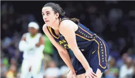  ?? KEVIN JAIRAJ/USA TODAY SPORTS ?? Twelve television markets will aid in broadcasti­ng 17 of Indiana’s games for free this season, allowing fans to get a better glimpse at Fever guard Caitlin Clark.