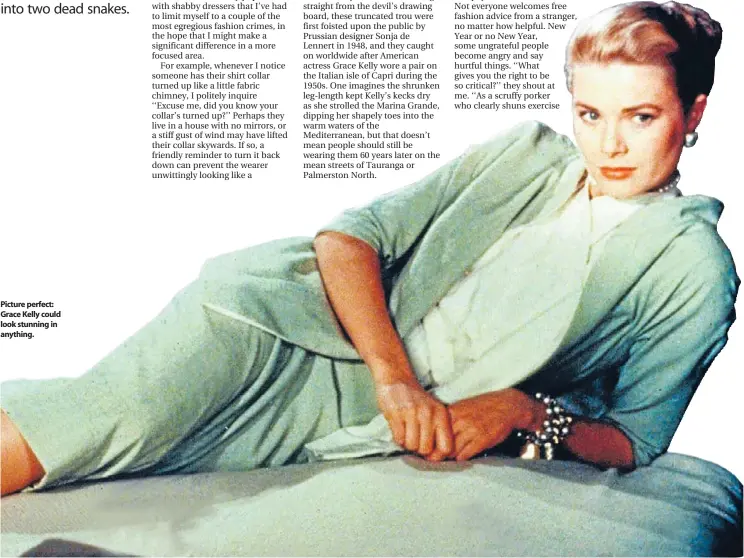  ??  ?? Picture perfect: Grace Kelly could look stunning in anything.