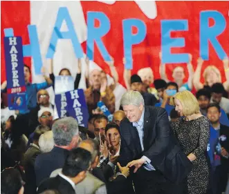  ?? SEAN KILPATRICK/ THE CANADIAN PRESS ?? Until recently, attendees at campaign events with Conservati­ve Leader Stephen Harper were instructed not to make public “any descriptio­n, account, picture or reproducti­on of the event.”