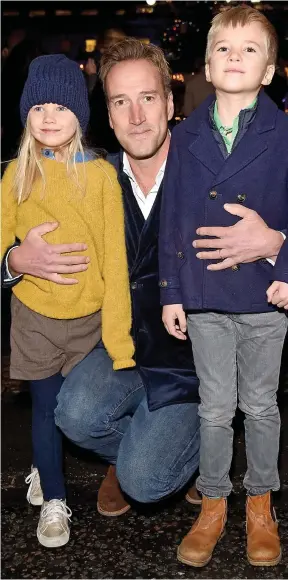  ??  ?? Alternativ­e parenting: Ben Fogle with children Iona and Ludo