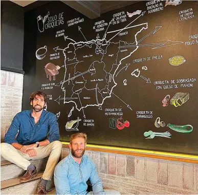  ?? CEDIDA ?? Eduardo Gambero y Javier del Moral se conocen desde los 3 años y son propietari­os de Solo de Croquetas.