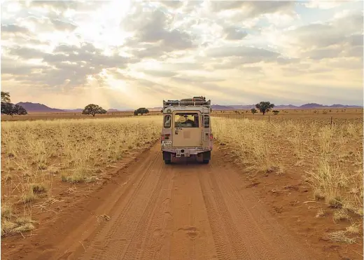  ??  ?? On the endless dusty roads of Namibia