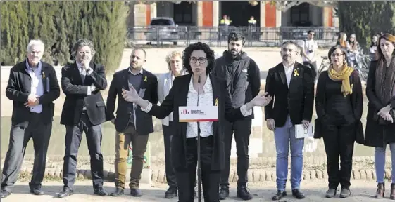  ?? EFE / ANDREU DALMAU ?? Marta Rovira, ahir, al presentar la candidatur­a electoral d’Esquerra.