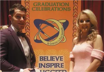  ?? Tomás Ó Sé and Niamh O’Brien celebratin­g their TCRG graduation in Glasgow. ??