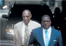  ?? NATE SMALLWOOD/GETTY IMAGES ?? Actor Bill Cosby arrives at the Allegheny County Courthouse for the first day of jury selection in his sexual assault case on Monday in Pittsburgh, Penn.