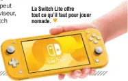  ??  ?? La Switch Lite offre tout ce qu’il faut pour jouer nomade.