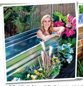  ?? ?? Chill out: Stephie Bateman (left) with her retro-style bath and Claire Petters, who upgraded from an icy wheelie bin