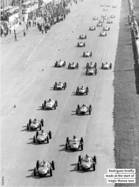  ?? ?? Rodriguez briefly leads at the start of tragic Monza race