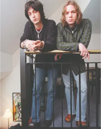  ?? — CARLO ALLEGRI ?? Chris, left, and Rich Robinson of the Black Crowes have had numerous public spats, but appear to be finally getting along and hope to resume touring this fall.