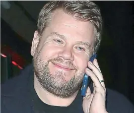  ?? ?? I’ll call you a cab: James Corden is all smiles as he exits