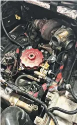  ??  ?? Under the hood, not only is the mechanical fuel pump (buried down in the valley) not enough to support our 205cc injectors, they’re prone to leaking and premature failure. The factory fuel bowl is also known for leaking so eliminatin­g all of it from the system will resolve all those issues.