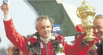  ?? ARCHIVO CLARIN ?? Profeta en su tierra. Niki Lauda ganó con su McLaren en agosto de 1984.