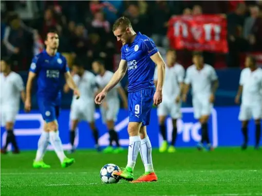  ?? (Getty) ?? Vardy were beaten 2-1 at Sevilla on Wednesday night