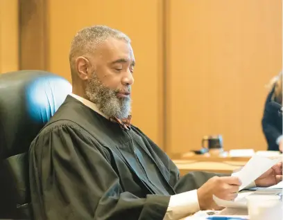  ?? RICHARD HARBUS/FOR DAILY MAIL.COM ?? An alternate juror was dismissed Friday after Judge Kevin A. Randolph received a note from a juror saying another juror was discussing the case against Michelle Troconis.