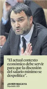  ??  ?? “El actual contexto económico debe servir para que la discusión del salario mínimo se despolitic­e”.JAVIER MACAYA