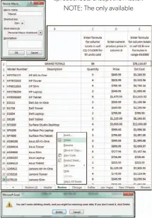  ??  ?? Record the macro, combine the data, delete duplicate sheets