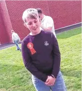  ??  ?? In hospital: Jason Hogan (12) was badly injured in a car crash that killed two people and left him with severe burns