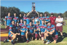  ??  ?? South Coast celebrate their state school U15 championsh­ips win.