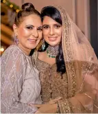  ??  ?? Nasreen and Sylvia Qureshi, at the latter’s wedding registrati­on