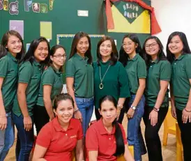  ?? –PHOTOS BYALEXIS CORPUS ?? PJ Alonzo, Michelle Parungao, Cat Villanueva, Marides Almendras, Taj Jimenez, Faith Vidanes, Jana Roxas, Patty Guzman. Seated: Lene Capon, Judy Chavez