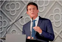  ?? AFP ?? Former French prime minister Manuel valls announces that he will run for the mayorship of Barcelona in May elections on Tuesday in Barcelona. —