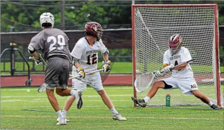  ?? PETE BANNAN — DIGITAL FIRST MEDIA ?? Conestoga’s Joe Walton (29) fires home a second half goal against Avon Grove Saturday night at Henderson.