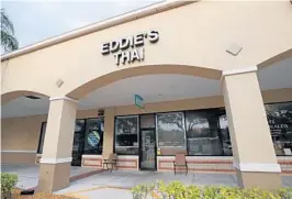  ?? JOHN MCCALL/SUN SENTINEL ?? Eddie’s Thai closed after five years in Cooper City.