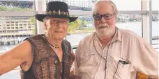  ??  ?? Paul Hogan on set for a Tourism Australia ad with Russell Boyd