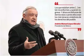  ?? ?? EL PRESIDENTE López Obrador, ayer, en conferenci­a de prensa.