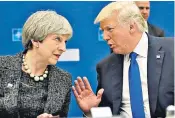  ??  ?? Donald Trump is said to have ‘got nasty’ with Theresa May in phone calls, attacking her stance on the EU, Nato and immigratio­n