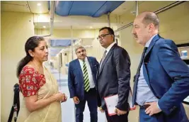  ??  ?? Commerce and Industries Minister Nirmala Sitharaman at a railway coach factory in Caserta city (South Italy) which was acquired by Titagarh Wagons in 2015