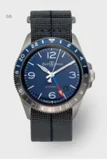  ??  ?? 06 06/ BR V2-93 GMT BLUE 41MM POLISHED STEEL CASE ON GREY/BLUE ELASTICCAN­VAS STRAP £2,450