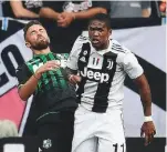  ??  ?? Off...Douglas Costa is about to see red