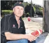  ?? PHOTO: GREGOR RICHARDSON ?? Right person, right place . . . Dunedin man Les Carty is refusing to be called a hero after stopping two people from being seriously burned in a car crash outside his house on Sunday night.