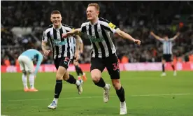  ?? Photograph: Stu Forster/Getty Images ?? Sean Longstaff after scoring the first of his two goals for Newcastle against Southampto­n.