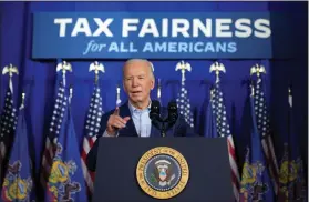  ?? ALEX BRANDON — THE ASSOCIATED PRESS ?? President Joe Biden speaks at a campaign event Tuesday in Scranton, Lackawanna County, his childhood hometown.